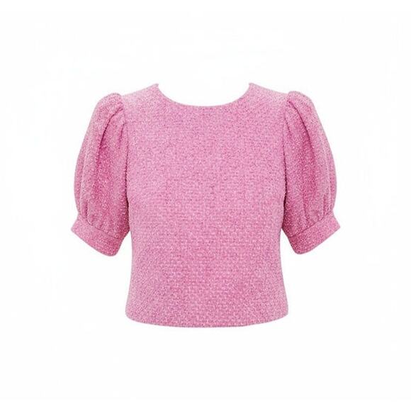 HYACINTH HOUSE Pink Tweed Annabelle Top Size L NWT Retail $128 Tuckernuck - Picture 8 of 8